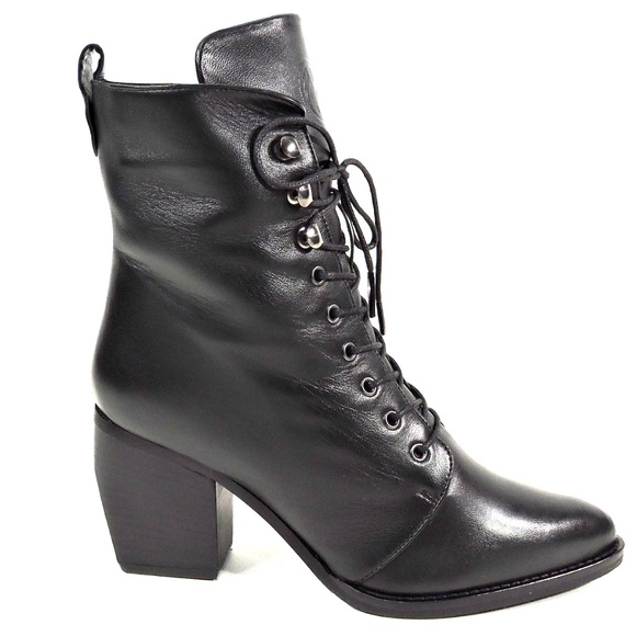 🇮🇹 ALESSANDRO DI MARIA 🇮🇹 BLACK LEATHER BOOTIE - Picture 3 of 8